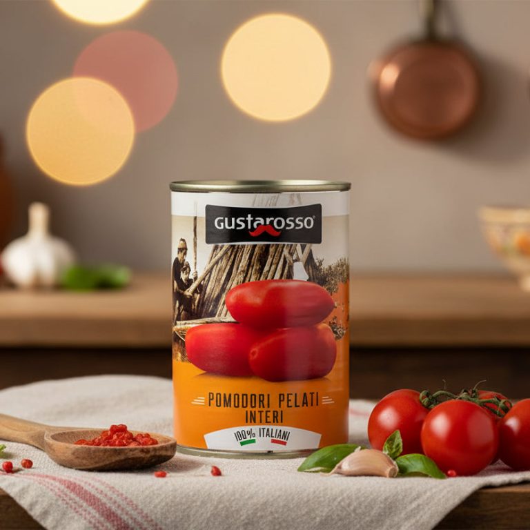 Gustarosso Pelati 100% italiani hámozott paradicsom, 400 g