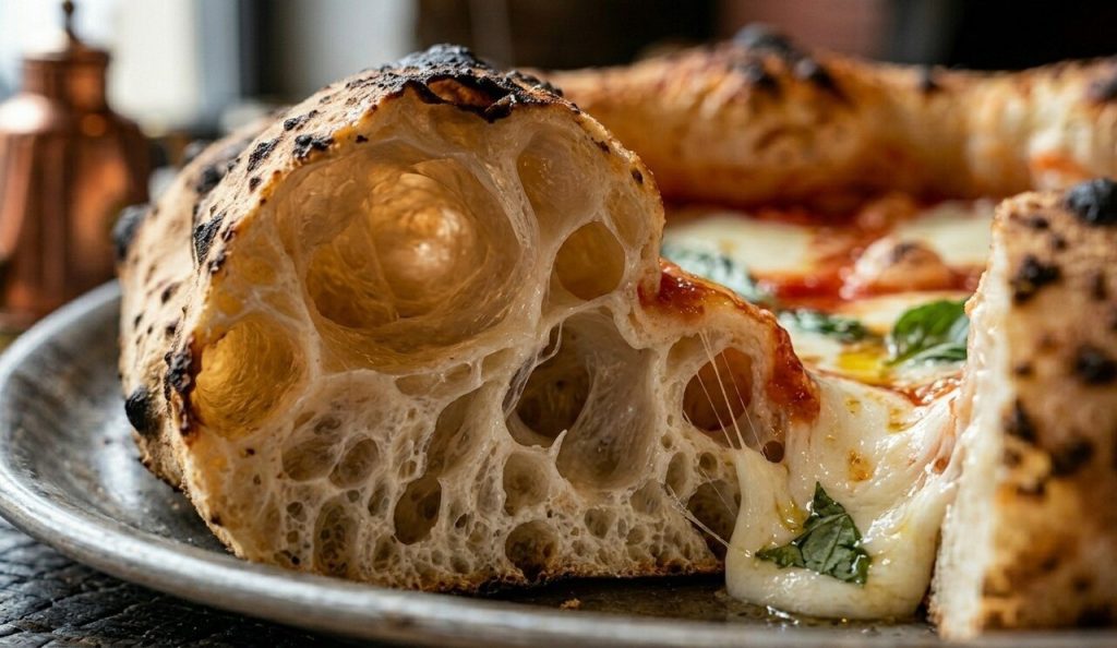 Hangsúlyos peremű kortárs nápolyi pizza (illusztráció)